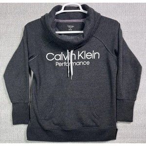 Calvin Klein Sweatshirt Women Medium Hoodie Logo Pullover Retro CK Performance